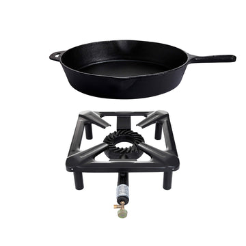 Set sgabello (grande) con padella in ghisa Ø 35 cm - senza dispositivo di sicurezza accensione