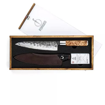 Forged VG10 Kochmesser mit Lederetui