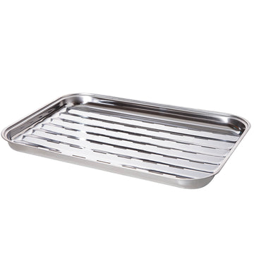 Vassoio grill in acciaio inox 34 x 24 x 2,5 cm