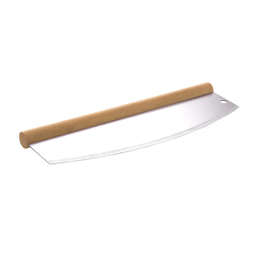 Coltello tagliapizza in acciaio inox con manico in legno