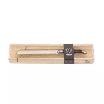 Coltello da pane Premium Line nero con tagliere per baguette