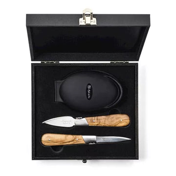 Set regalo Luxury Line oyster in legno di ulivo